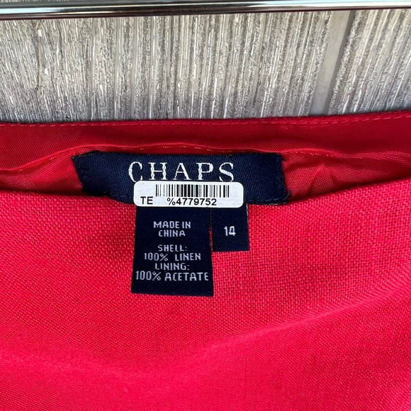 NWOT Ralph Lauren Chaps 100% Linen Midi Pink Coral Skirt Size 14 - Picture 2 of 5